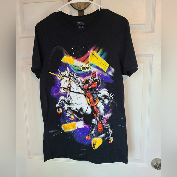 (158) Marvel's Deadpool Graphic T-Shirt,  Size: Small Color: Black - Picture 3 of 14